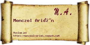 Menczel Arián névjegykártya